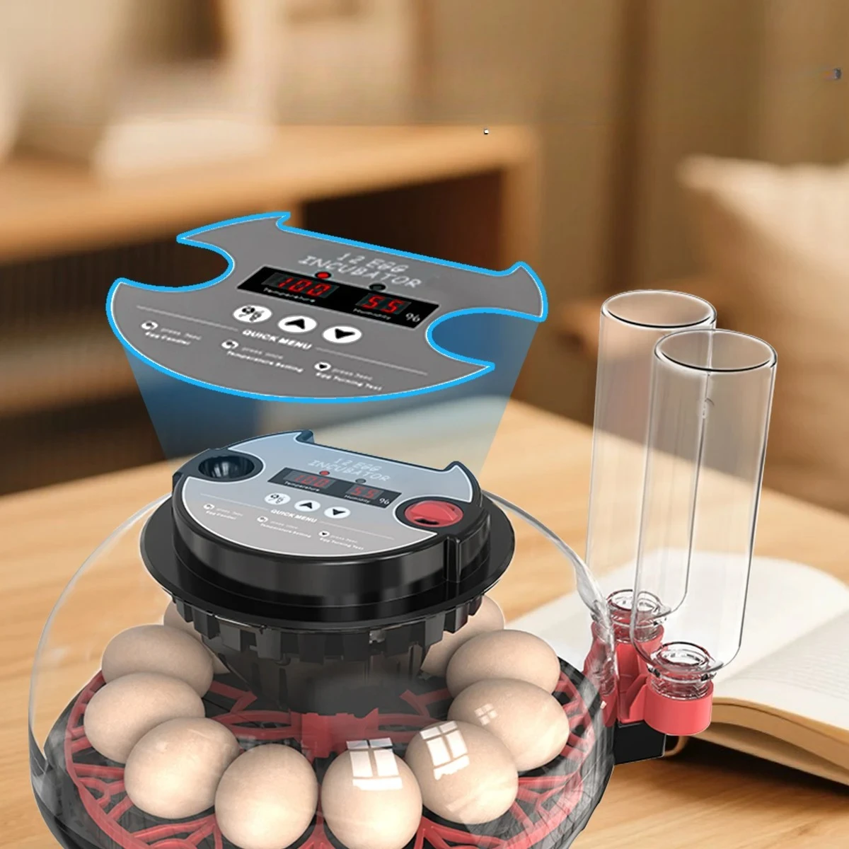 12마리 병아리 부화기 계란 부화기 메추라기 앵무새 가정 사육 지능형 부화기