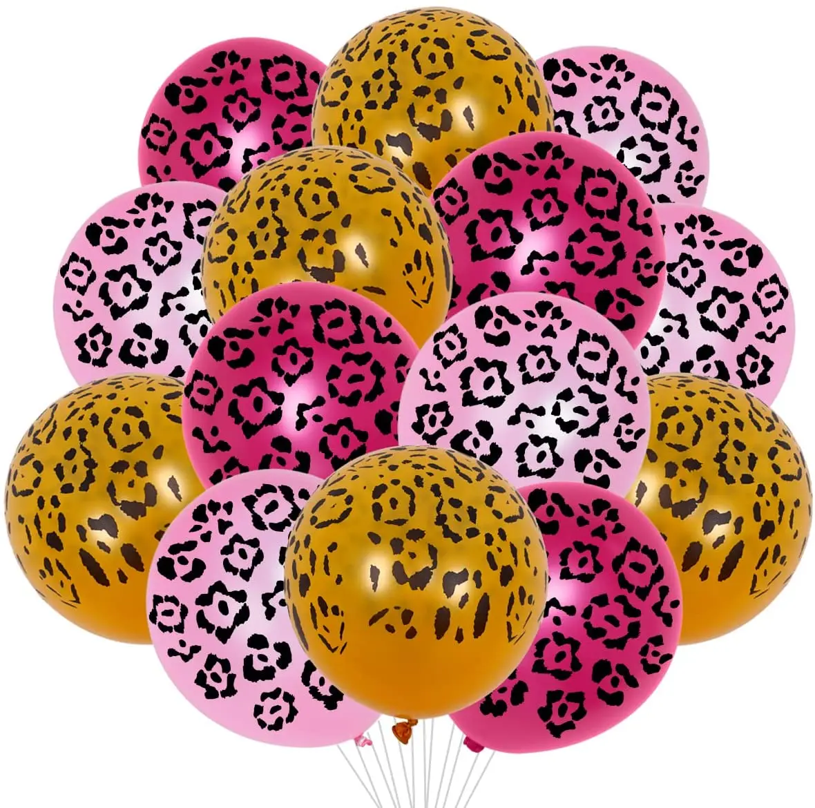 Funmemoir 36 Pieces Leopard Cheetah Spotted Print Balloons Wild Animal Themed Girls Birthday Party Bachelorette Party Decoration