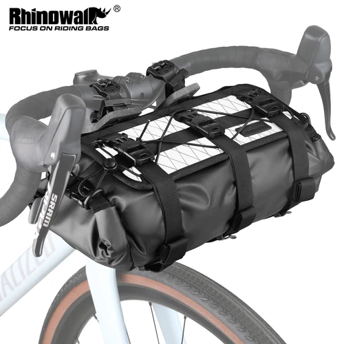 Rhinowalk-自転車ハンドルバーバッグ,自転車フロントチューブ,防水,取り外し可能なドライバッグ,マウンテンバイクマウントセット,道路,砂利,8L-13L