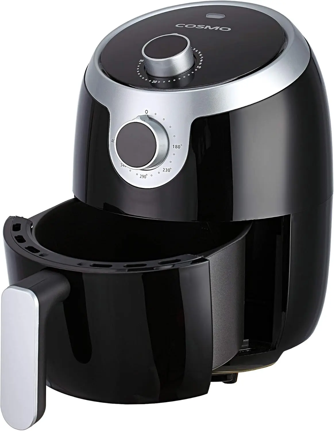 

2.3 Quart Electric Air Fryer with Temperature Control, Timer, Auto Shut-Off, Non-Stick Tray, 1000W Compact Mini, Stainless