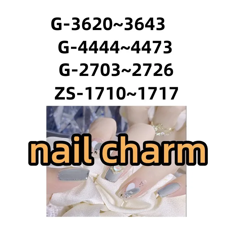 

5pc/bag G3620~3643 Metal Zircon Nail Charm Brand Logo Gold Silver Nail Professional Decoration Manicure DIY Accessories