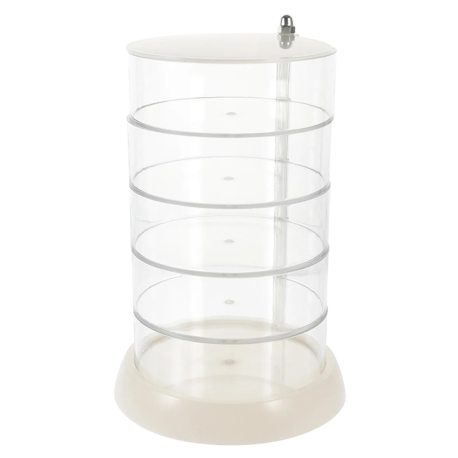 4-Layer Rotatable Jewelry Organizer Box with Smooth Rotation Design Large Capacity Jewelry Storage Case for Bedroom Living Room