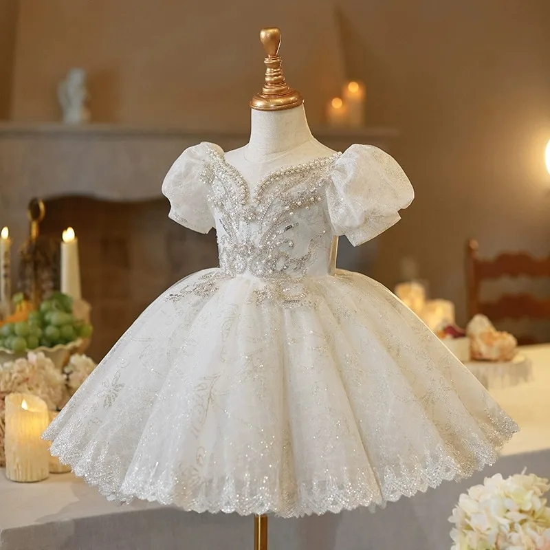 Children Elegant Eevening Princess Ball Gown Girls Fashion Cute Birthday Wedding Party Dress