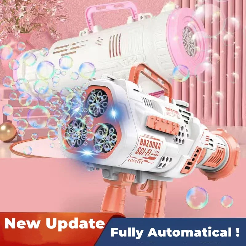 Bazooka Bubble Machine ，2023 Upgrade 68 Holes Rocket With LED Bubble Machine ,Kids Adults Birthday Party Wedding Outdoor Play