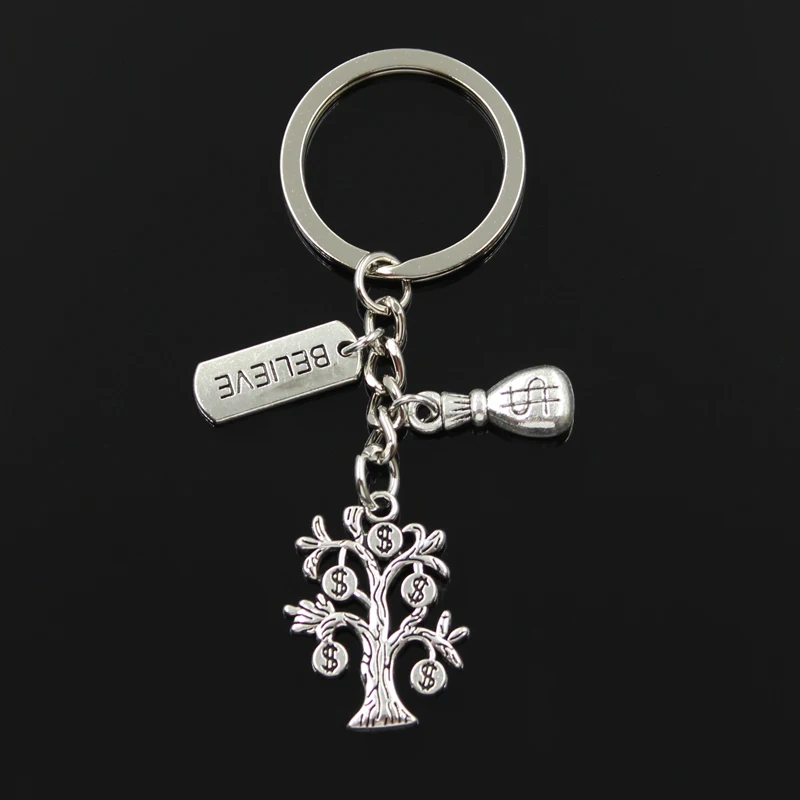 Love Money Tree Dream Purse Dollar Forever Diy Handmade Pendants Men Car Keychain Women Key Ring Jewelry Souvenir For Gift