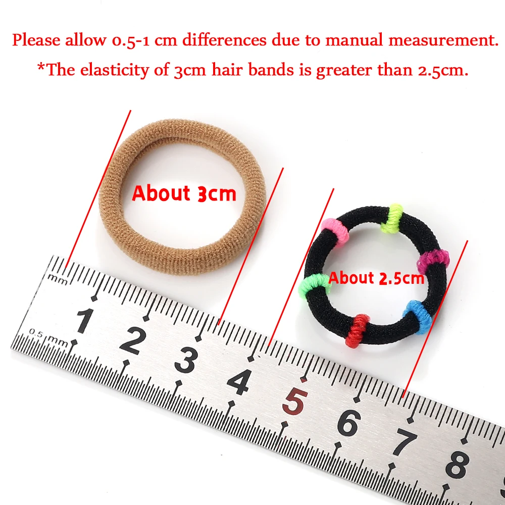 30/50/100pcs fasce per capelli piccole multicolori 3cm corda elastica per capelli per ragazze fascia per bambini accessori per capelli Scrunchies