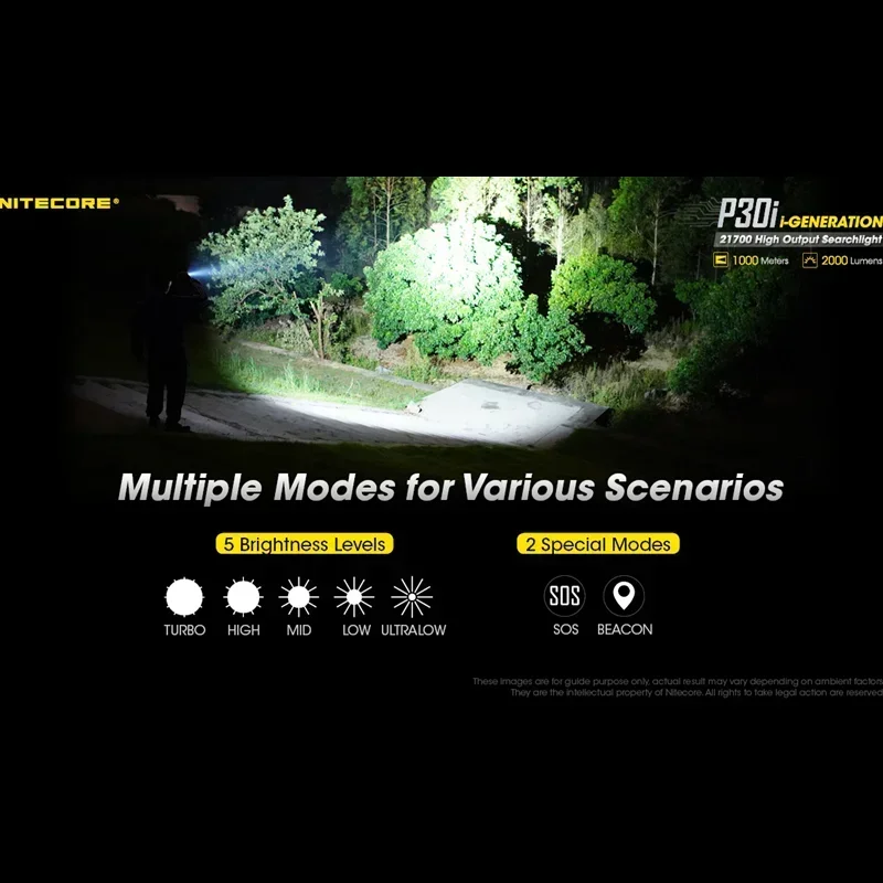 NITECORE P30i Strong Light Flashlight CREE XHP35 HI LED 1200LM USB-C Rechargeable With Battey For Searching Hunting