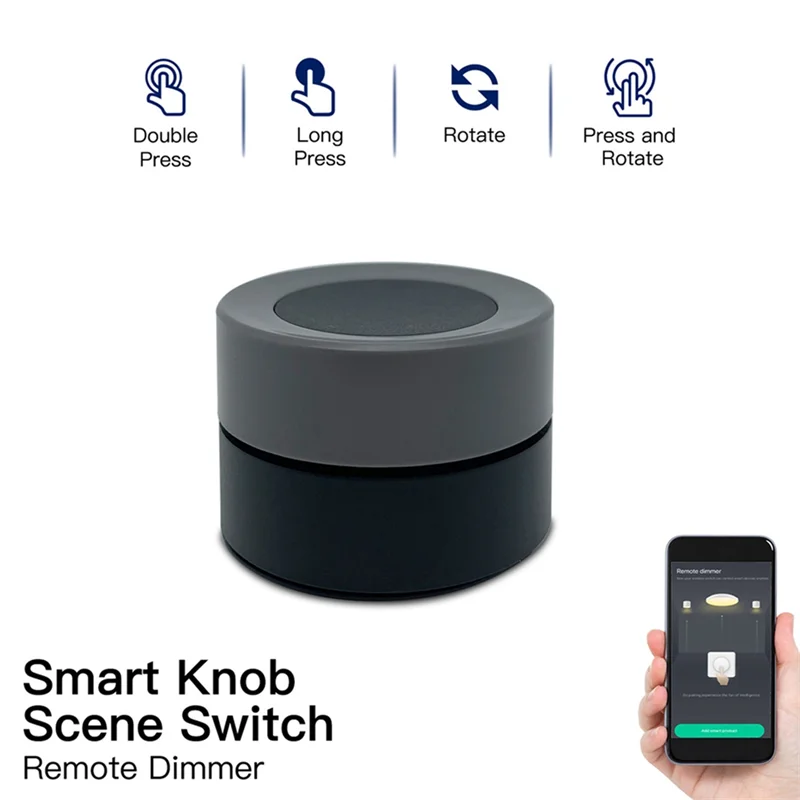 Tuya Zigbee Smart Knob Switch Wireless Scene Switch Button Controller Battery Powered Automation Scenario Smart Life App