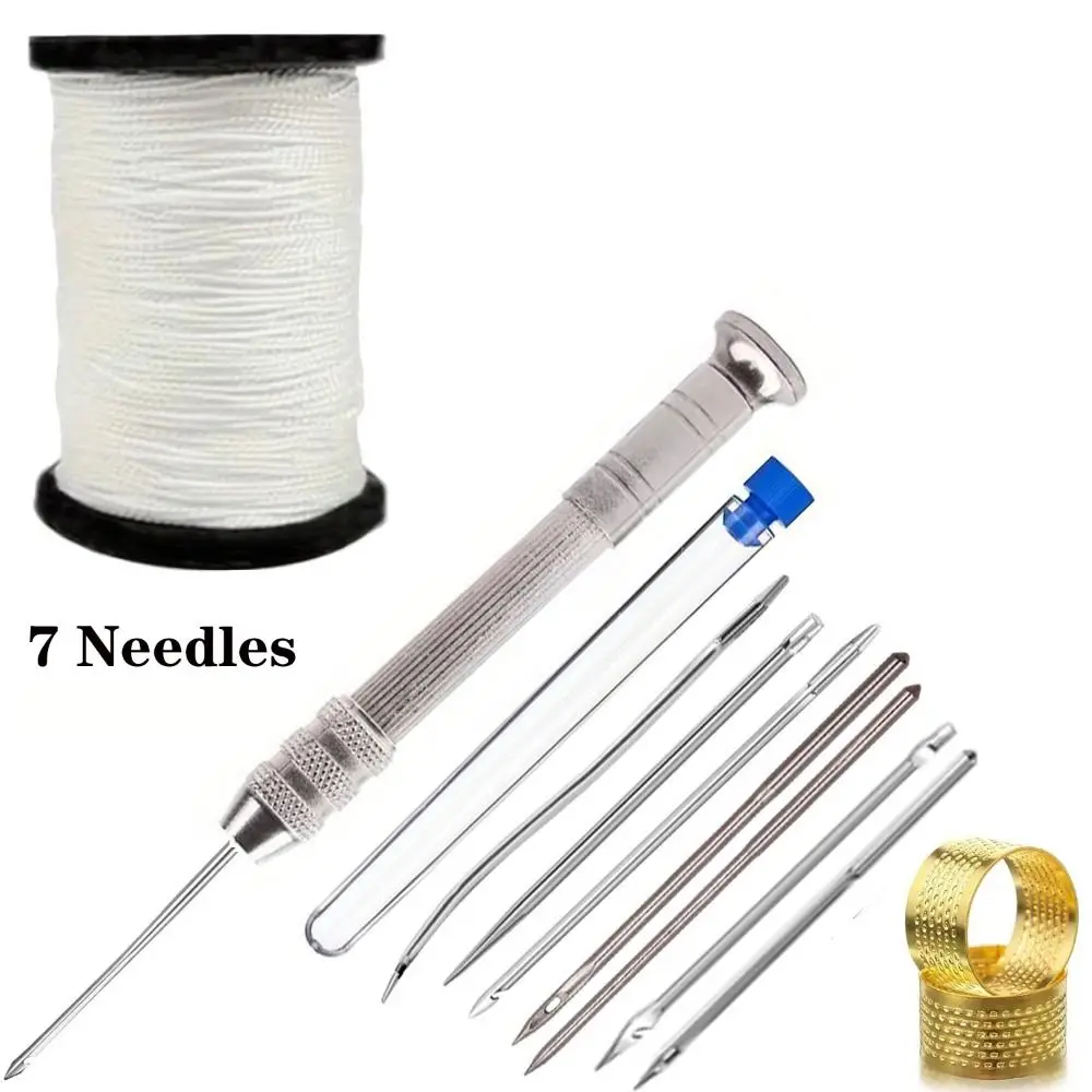 

Multifunctional Leather Sewing Awl Set Professional DIY Craft Punch Stitching Needles Replaceable Nylon Thread