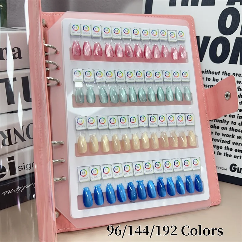 

96/144/192 цвета, магнитные советы, книга образцов дизайна ногтей, книга для хранения цветов, большая акриловая книга для хранения работ, цветная карточка