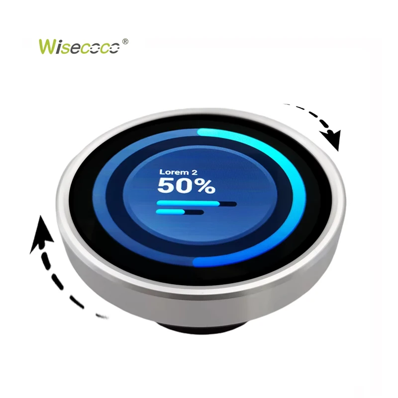 2.1 Inch UART TTL Serial Round Knob HMI LCD Display RTOS Programmable Switch Rotary LCD Knob Touch Display