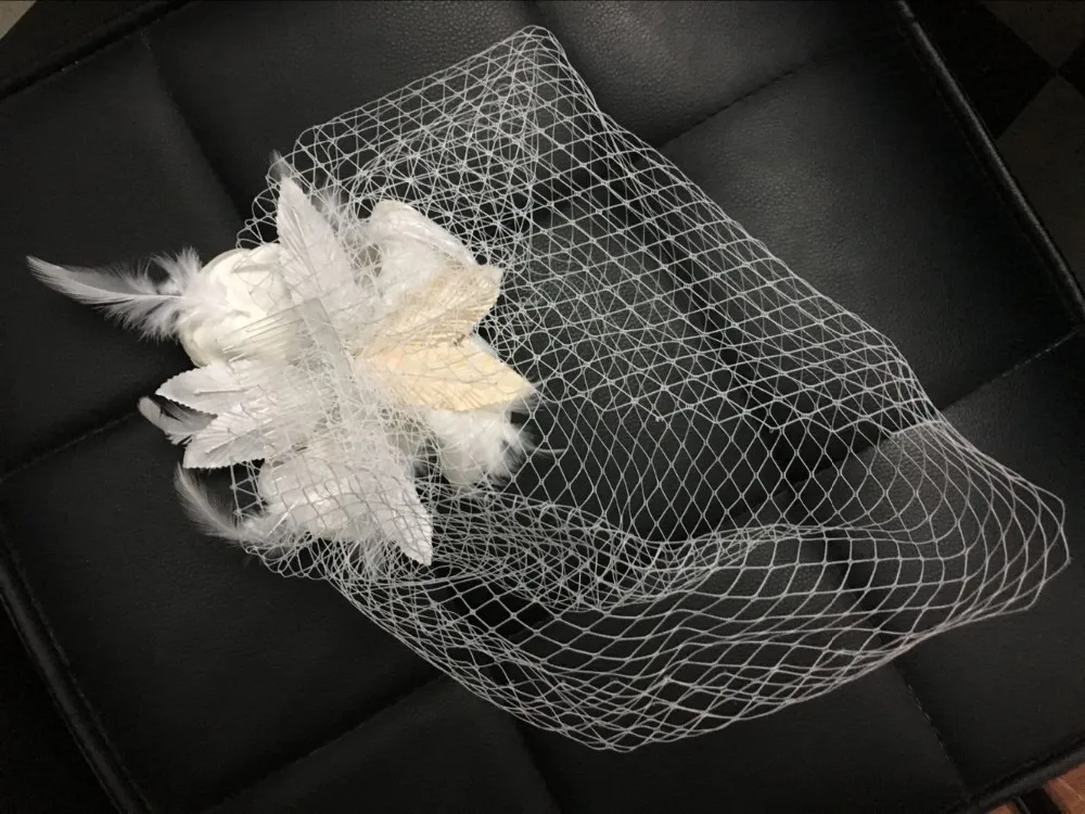 Voile de mariée pour cage à oiseaux, accessoire à fleurs pour cheveux