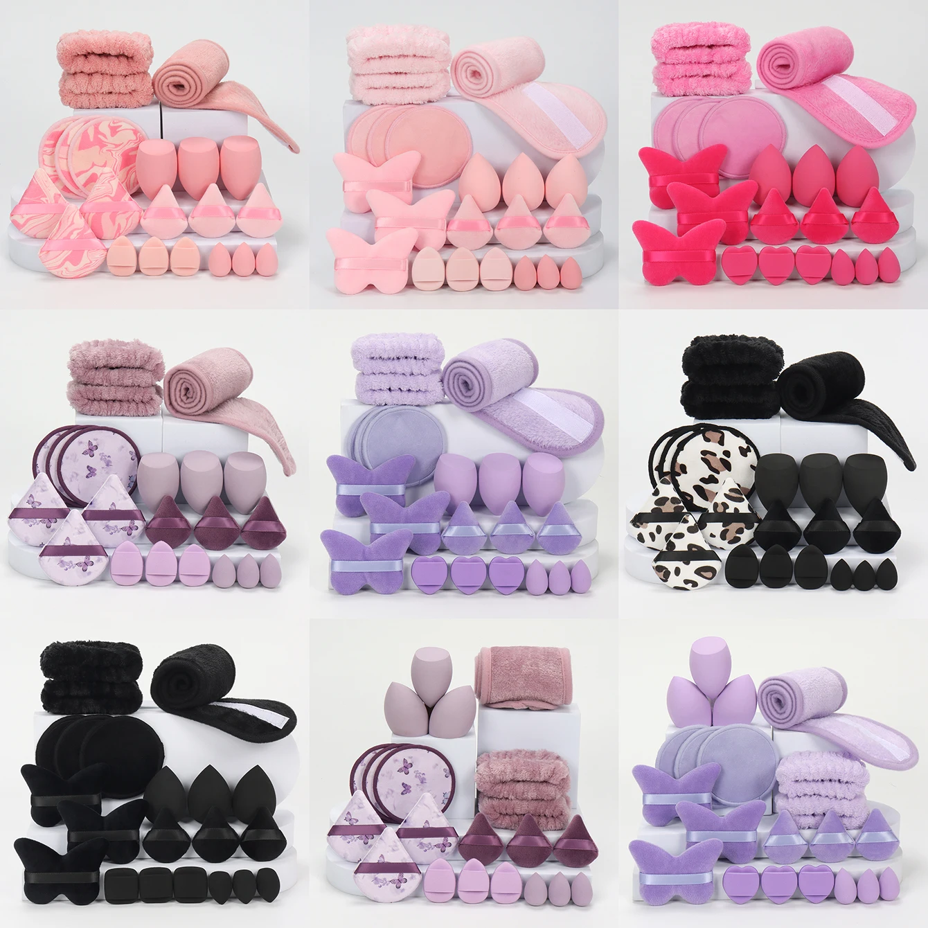 

21-Piece Velcro Headband Set, Multifunctional Makeup Tools, Suitable for All Skin Types