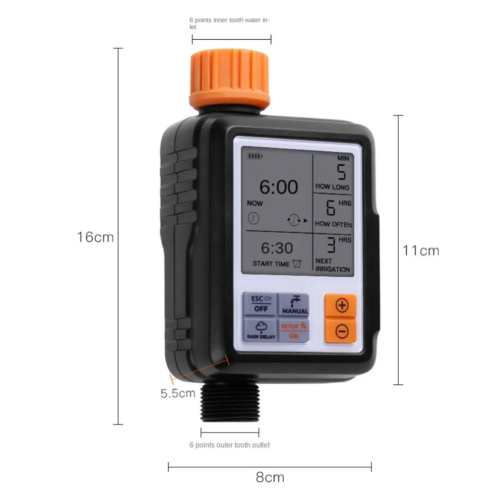 Grande Display LCD Rega Automática, Rega Automática Fácil de Usar, Digital Water Timer, Irrigação Precisa