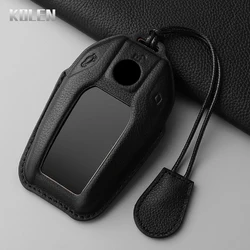 Derma Leather Car LED Display Key Case Cover Shell per BMW serie 5 7 X3 X4 X5 X7 G30 G31 G11 G12 G01 GT G32 i8 Fob accessori