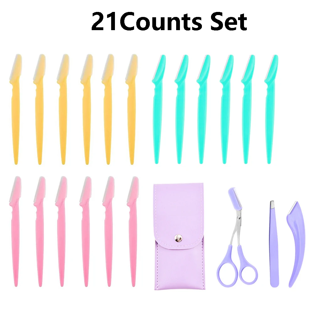 15Pcs/21Pcs Set Eyebrow Repair Tool Set Colorful Eyebrow Trimmer Eyebrow Clipper Cosmetic Tools For Women