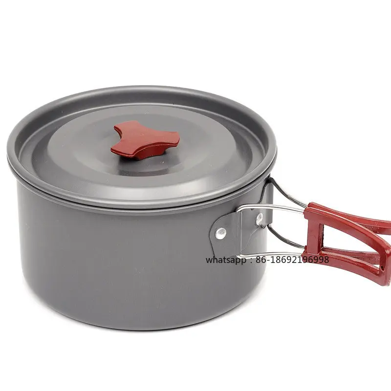 Outdoor Pots and Pans Portable Camping Cookware Outdoor Camping Cassette Stove Cover Pot Kettle Picnic Tableware Equipment
