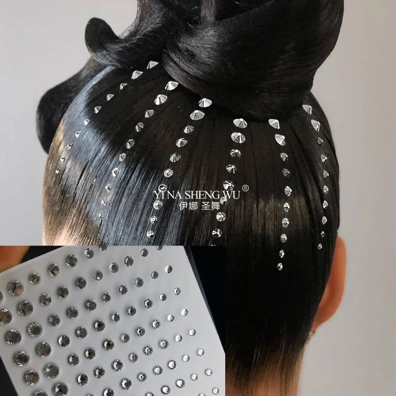 

Украшение для лица для латинских танцев, головные уборы, женские аксессуары для профессиональных танцев, блестящие бриллиантовые блестящие наклейки для дрели