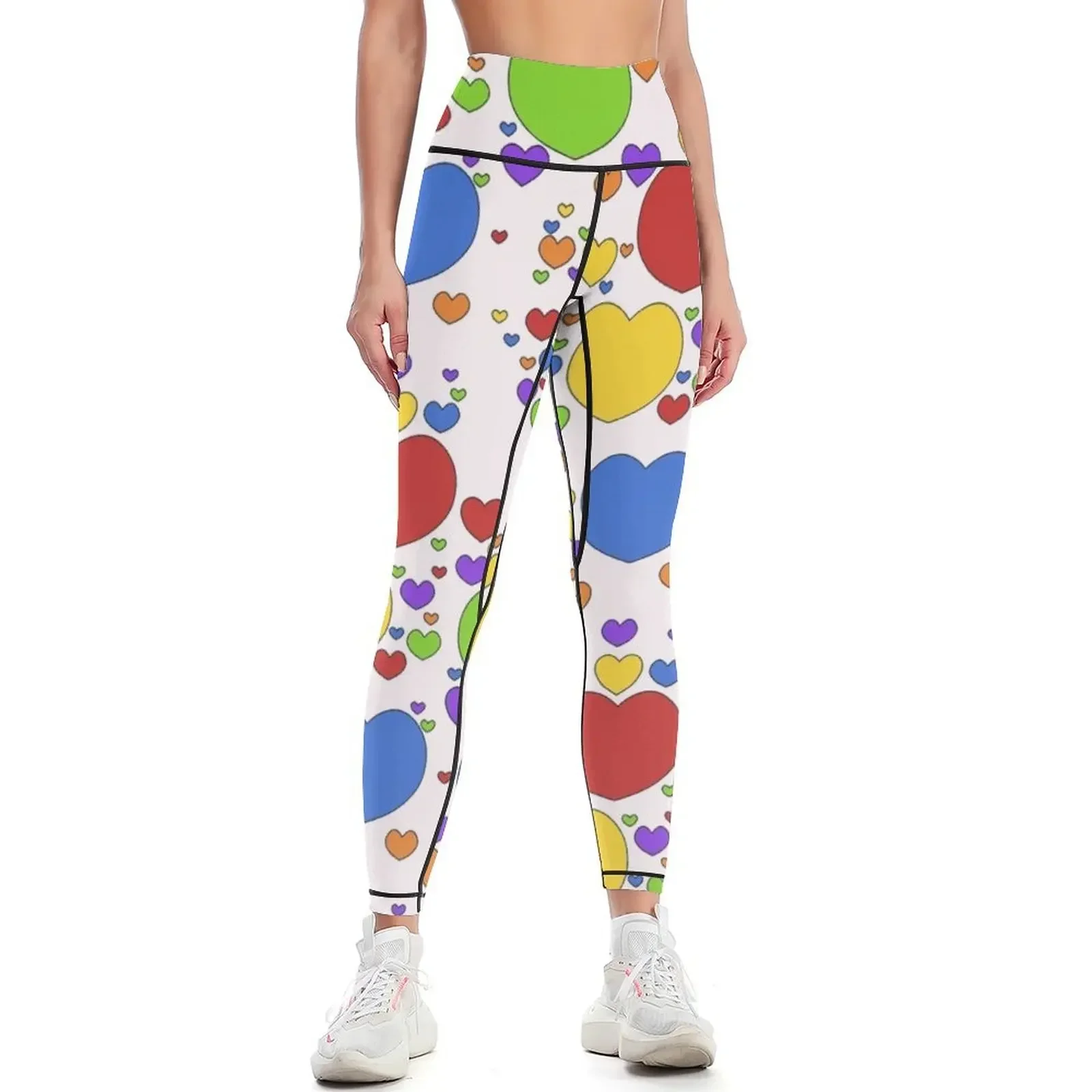 

Rainbow Hearts Leggings Female legging pants gym womans Sports pants for sports for Womens Leggings