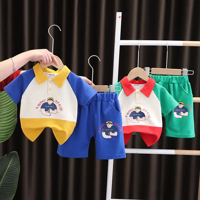 

Children Cotton Baby Boys Girl Clothes Summer Sport T-shirt Shorts 2Pcs/sets Infant Outfit Kids Toddler Tracksuits 0-5 Years