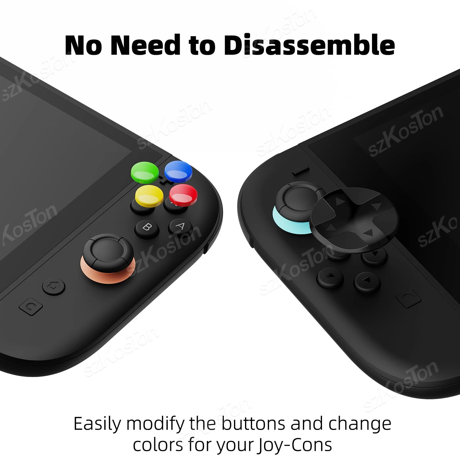 Para controlador Joy-Con Switch 2, juego de tapas de botón D-Pad direccional y cubierta de botón A/B/X/Y para accesorios de consola de juegos Switch2