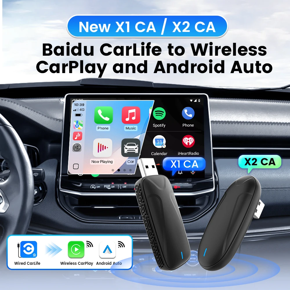 Carlink Car Stereo Wired Carlife To Wireless Android Auto And Carplay USB Adapter X1Ca X2Ca Ai Box Car Play Dongle for Baidu