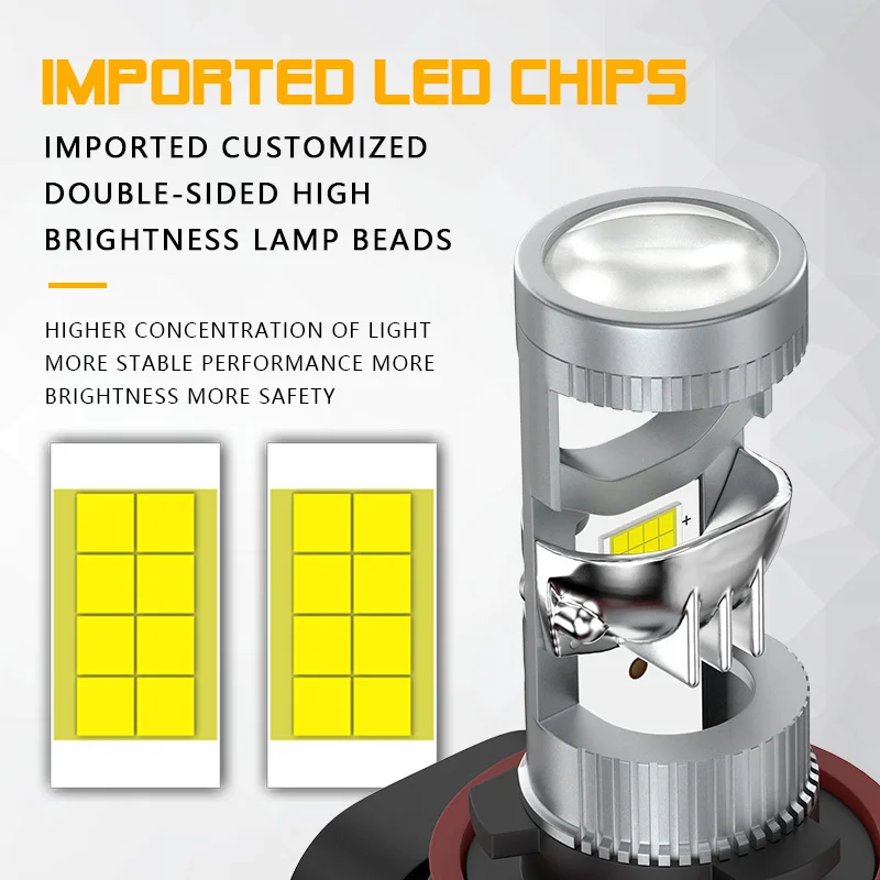 XSTORM H7LED العارض عدسة سيارة أضواء الضباب 9005 9006 LED العلوي أضواء الضباب 32 واط 4000LM مصباح دراجة نارية أضواء إشارة السيارات #3