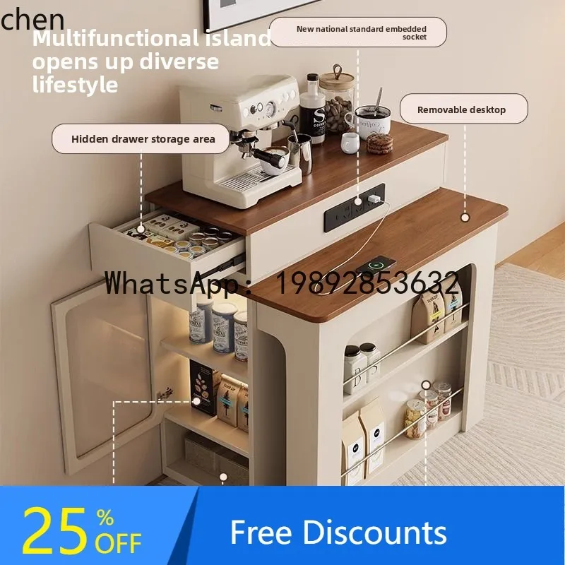 YFY Island Dining Table Integrated Household Extendable Small Apartment Multi-Functional Folding Island