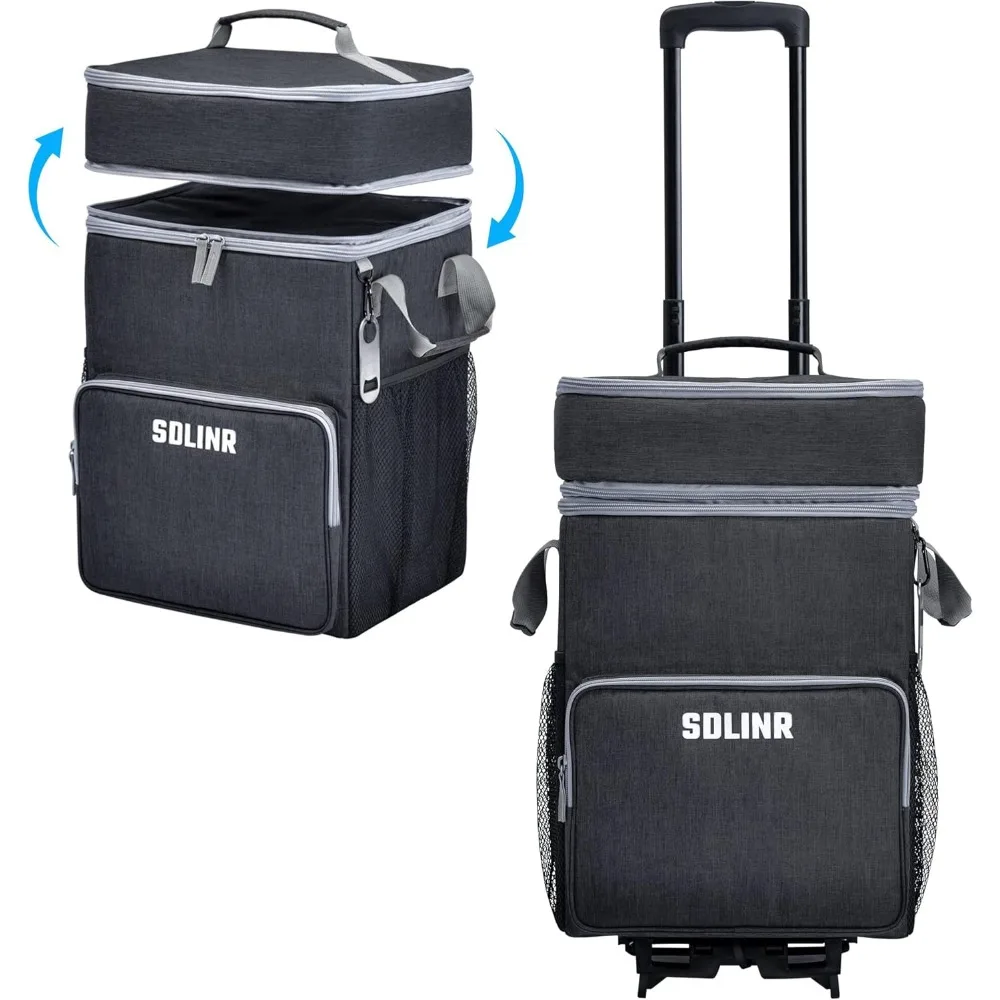 72-Can Large Rolling Cooler, Leakproof Insulated Soft Cooler Bag with Wheels and Handle Collapsible