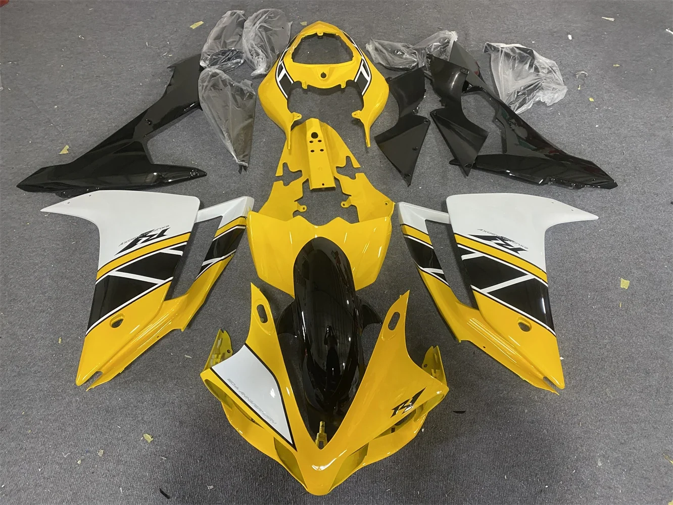 

4Gifts New ABS Motorcycle Fairings Kit Fit For YAMAHA YZF-R1 2007 2008 07 08 R1 Bodywork Set Yellow white