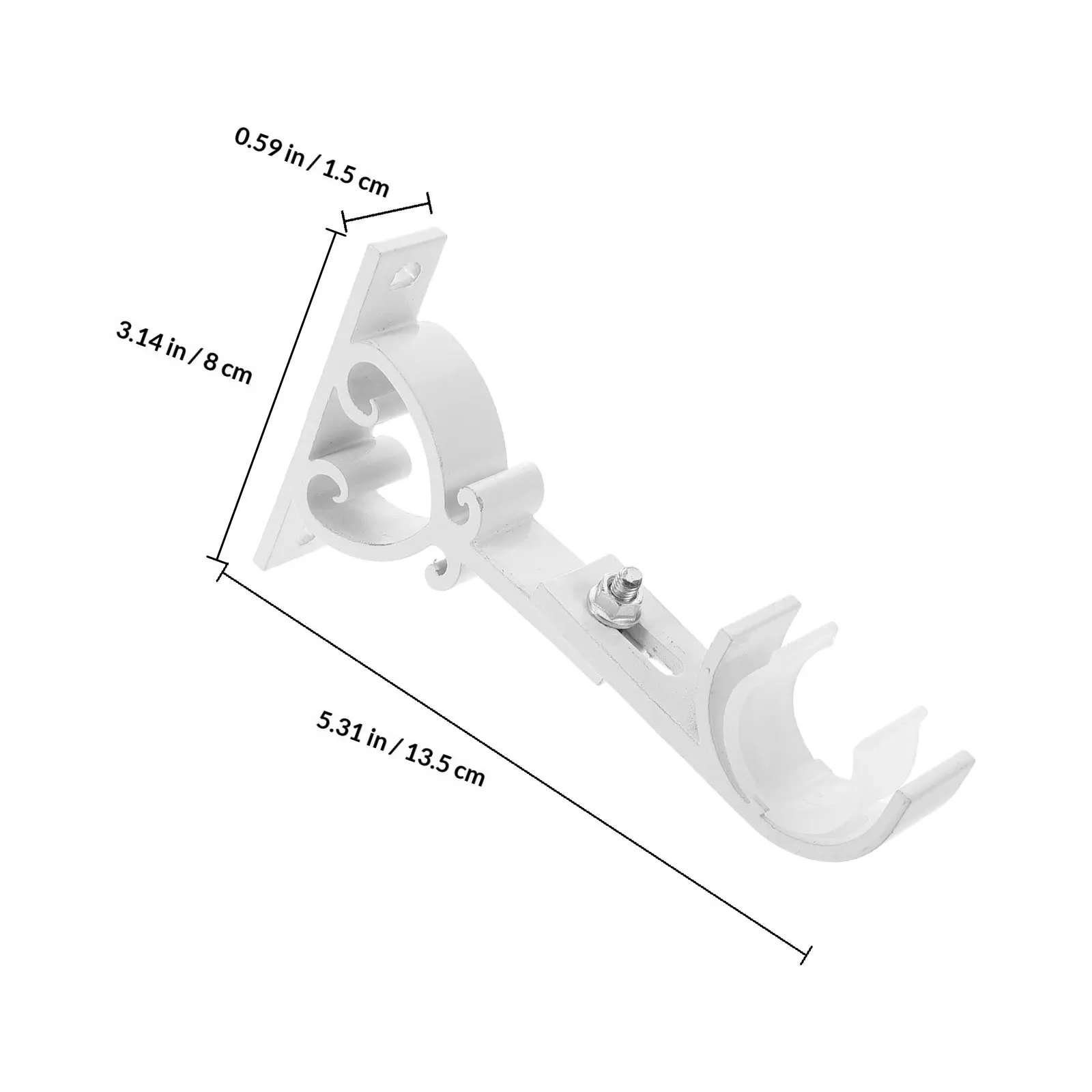Heavy Duty Aluminum Alloy Curtain Rod Holder Bracket Stable Roman Rod Support Hooks Hardware for Door Curtains