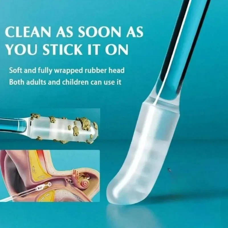 24 عبوة من أعواد تنظيف الأذن اللاصقة للاستعمال مرة واحدة، أدوات إزالة شمع الأذن من السيليكون الناعم آمنة وسهلة الاستخدام، منظف الأذن لجميع الأعمار