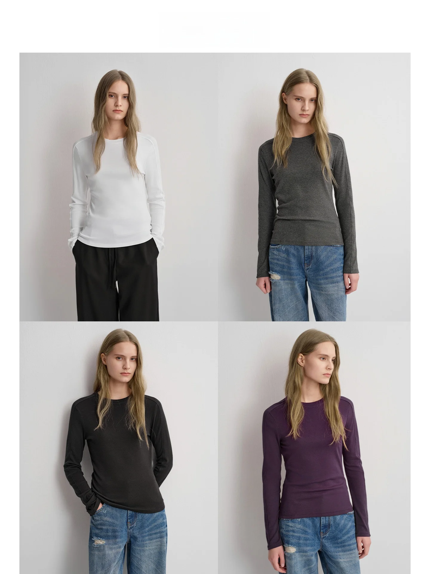 

Женская футболка Mincollection, приталенная, с круглым вырезом, длинный рукав, из модала, повседневная, удобная, из смесового хлопка