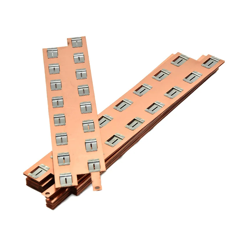 

21700 Copper Nickel Bar 21S8P Cell Connector Copper 0.3mm Design According To The Drawings Cell Spacing 21.4mm Copper Bus Bar