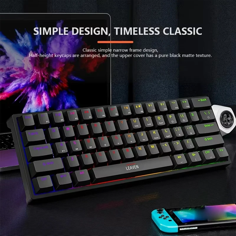 Imagem -06 - Mini Backlit Rgb Gaming Teclado Mecânico 60 por Cento Faça Você Mesmo Kit Custom Pbt Keycap Hotswap Rosa Preto Usb pc Gamer Mecânico K620