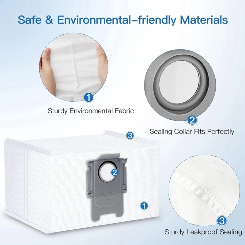 استبدال أكياس الغبار ل Roborock ، فراغ الذاتي فارغة قفص الاتهام ، تعزيز ، S8 زائد ، S8 برو الترا ، S7 Maxv الترا ، Q5 ، Q5 + ، Q7 + ، Q7 ماكس زائد