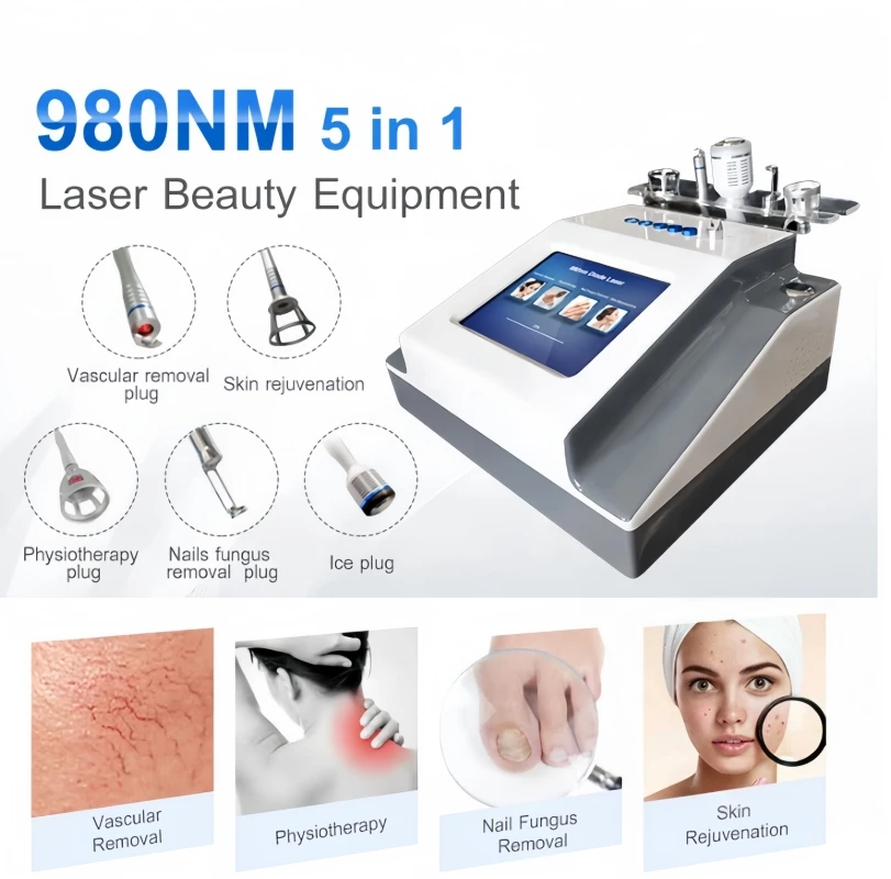 

5 IN 1 980nm 30W laser vascular resection machine diode laser 980 nail fungus and spider vein effective resection therapy 2025