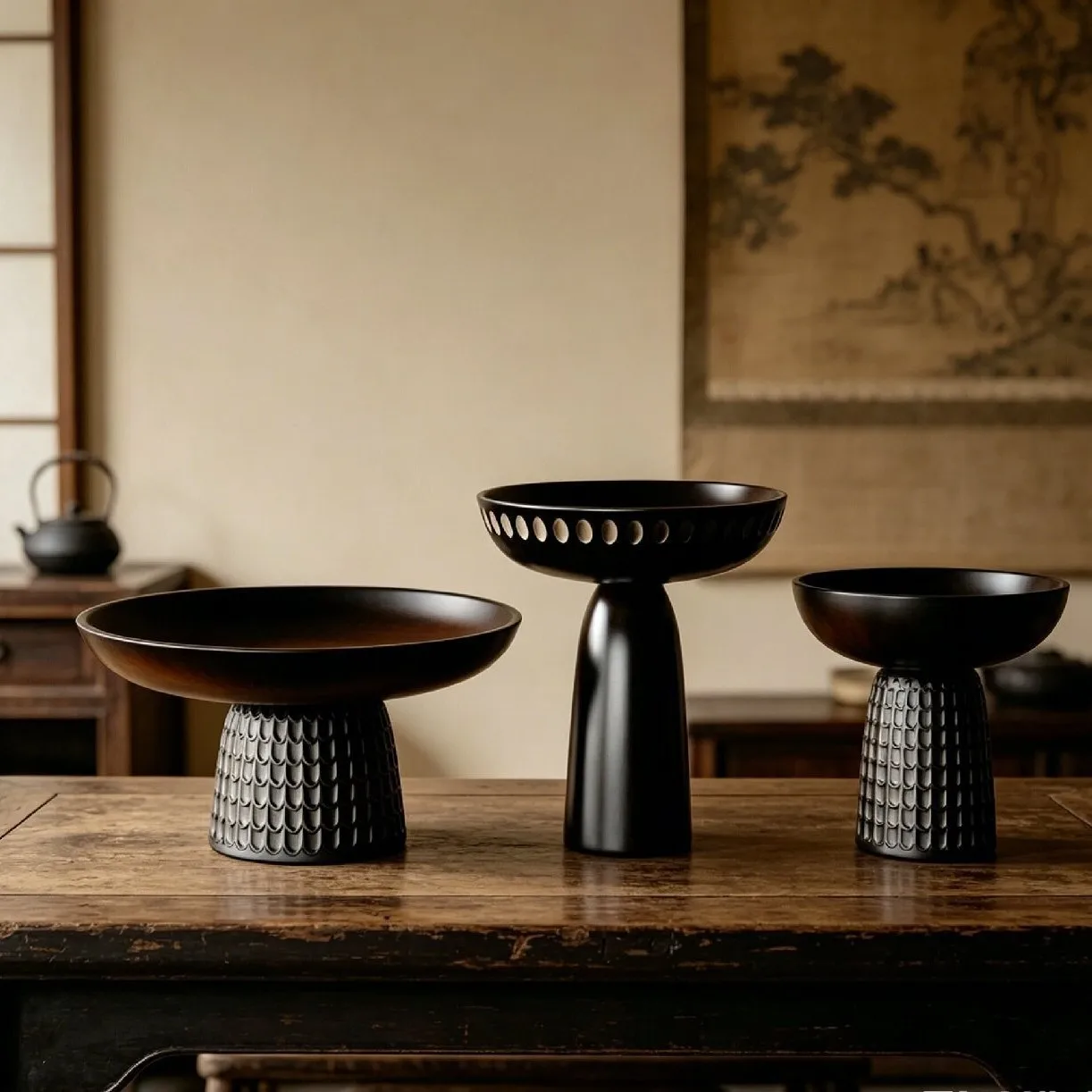 Wabi-sabi dining table ceramic, decorative ornament