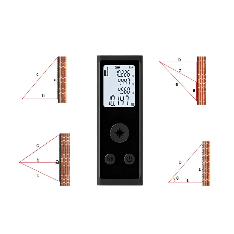 Mini Laser Rangefinder Digital Tape Measure Laser Ruler USB Charge Aluminum Alloy Fuselage Measuring Distance: 30m/40m/50m
