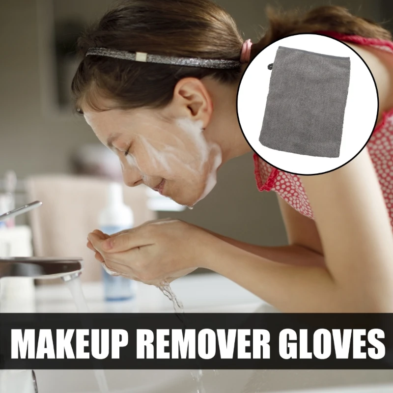 Reusable Makeup Remover Gloves Gentle Exfoliatings Face Cloths Wash Gloves