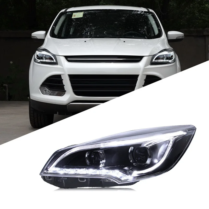 

Подходит для 13-16 Ford Escape, модифицированная светодиодная фара в сборе, дневные ходовые огни, указатель поворота, ксеноновая лампа с двойной линзой