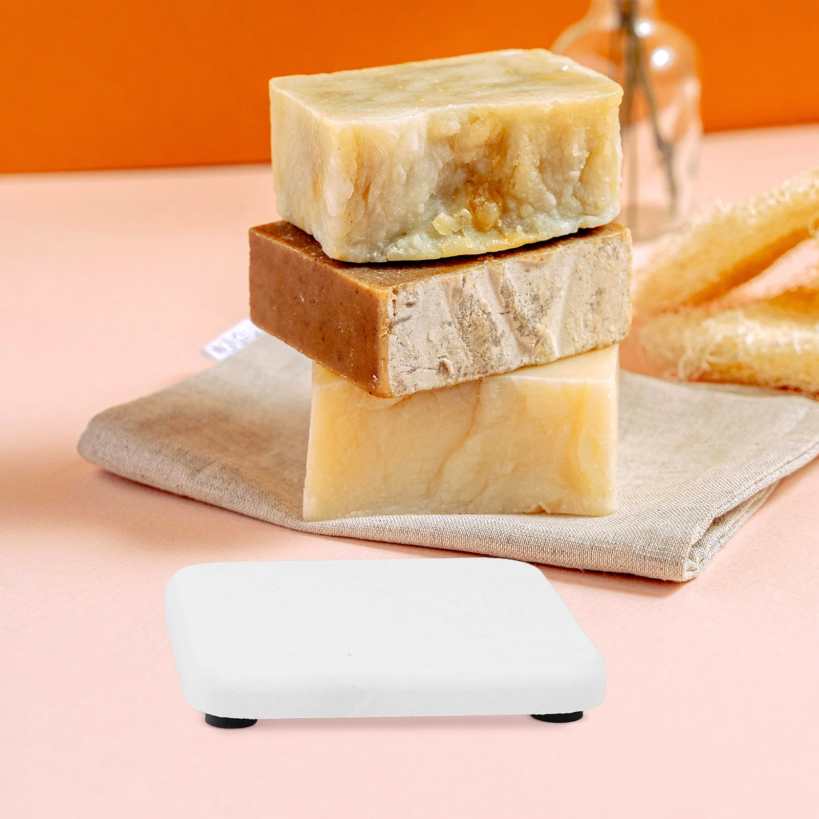 

4Pcs Diatomite Coaster Set Quick-Drying Absorbent Pad for Sink Cup Soap Holder Non-Slip Countertop Mat Bathroom Accessories