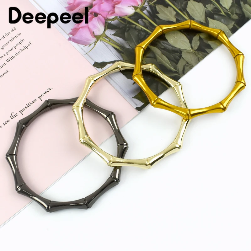 2Pcs Round Metal Bag Handles for Women Fashion Ring Handle Making Bags DIY Purse Frame Sewing Brackets Hardware Accessories