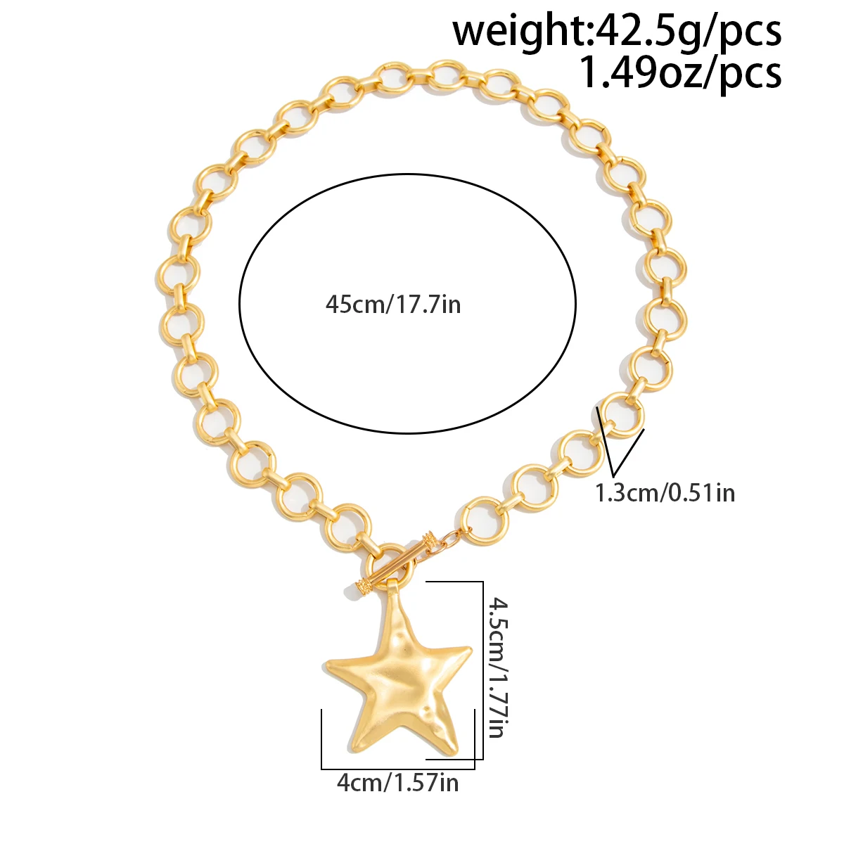 Ingemark Hiphop Punk Ster Metalen Hanger Chokers Ketting Vrouwen Trendy Eenvoudige OT Gesp Dikke Hals Ketting 2025, Nieuwe Sieraden Gift