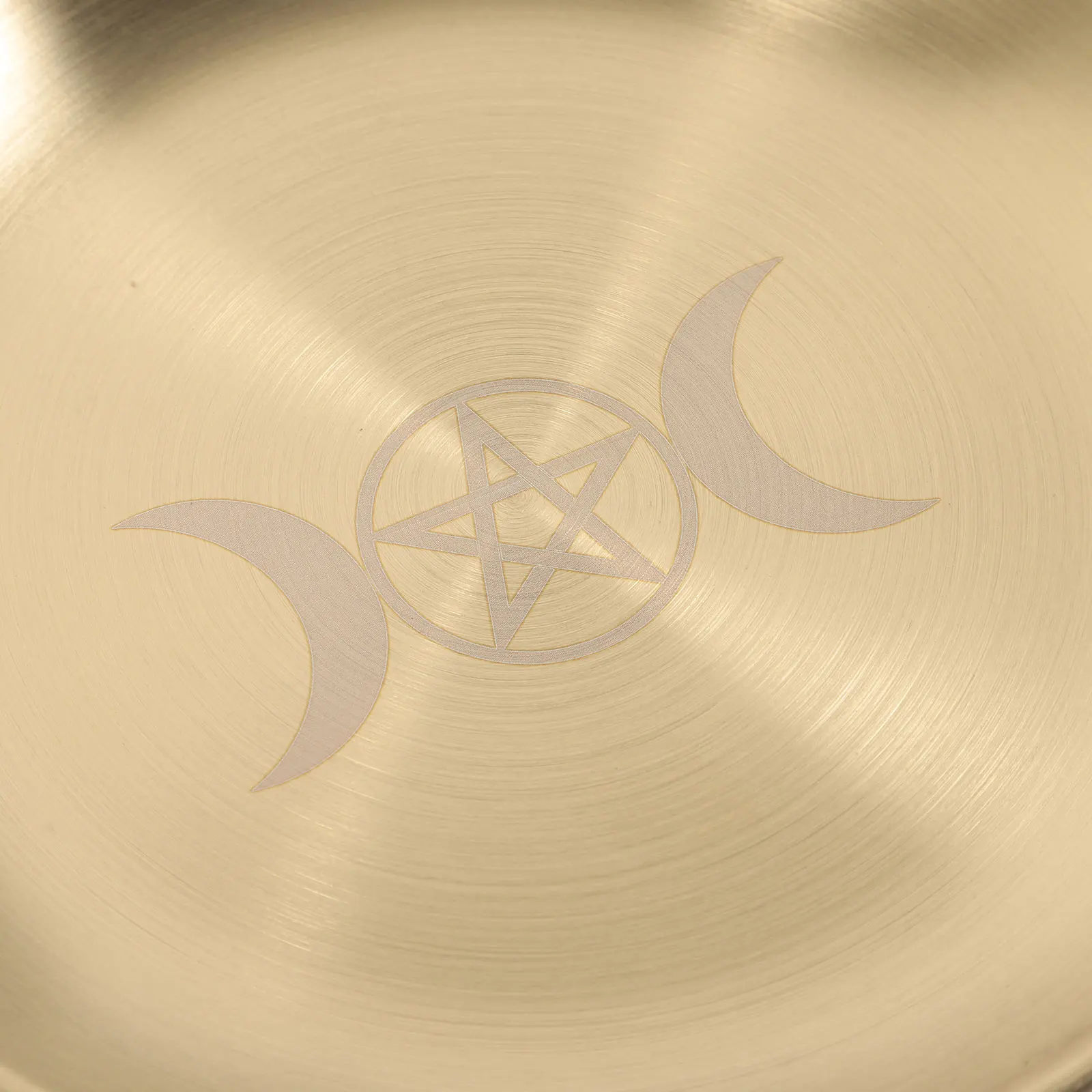 

Pentacle Gold Plate Altar Decor Marble Metal Tray Nightstand Ring Jewelry Holder Storage Small Size Compact Design Sacred Props