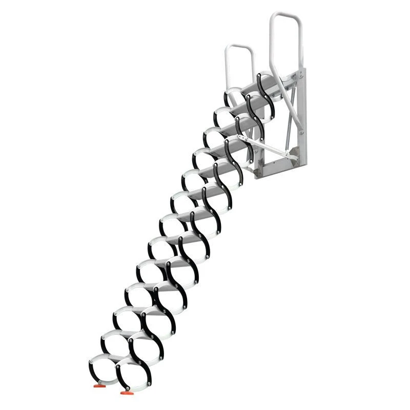 Electric wall-mounted attic telescopic stairs, outdoor household duplex lift stretch pull folding shrink hanging ladder