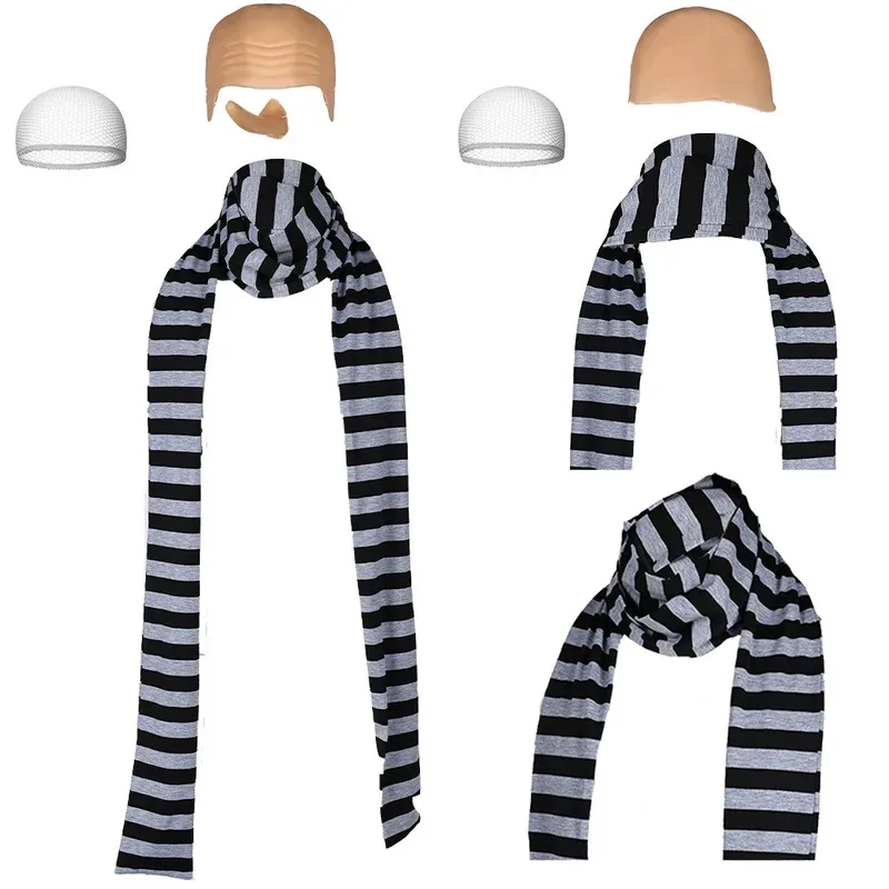 

Gru Cosplay Fantasy Scarf Mask Headwear Cartoon Movie Thief Dad Disguise Costume Accessories Adult Men Halloween Fantasia Props