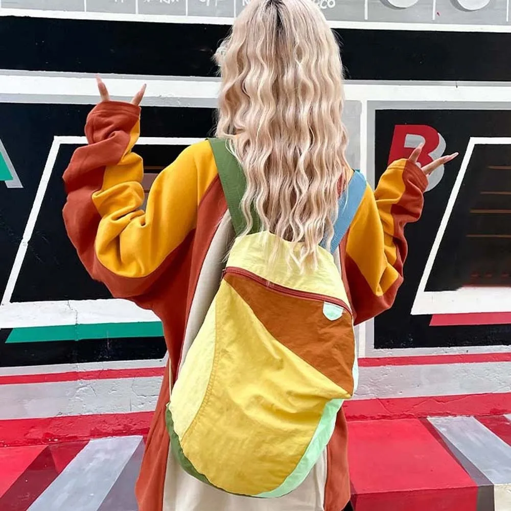 내구성이 뛰어난 대비 색상 학교 가방 경량 스크래치 방지 나일론 스포츠 데이팩 고정 웨빙 방수