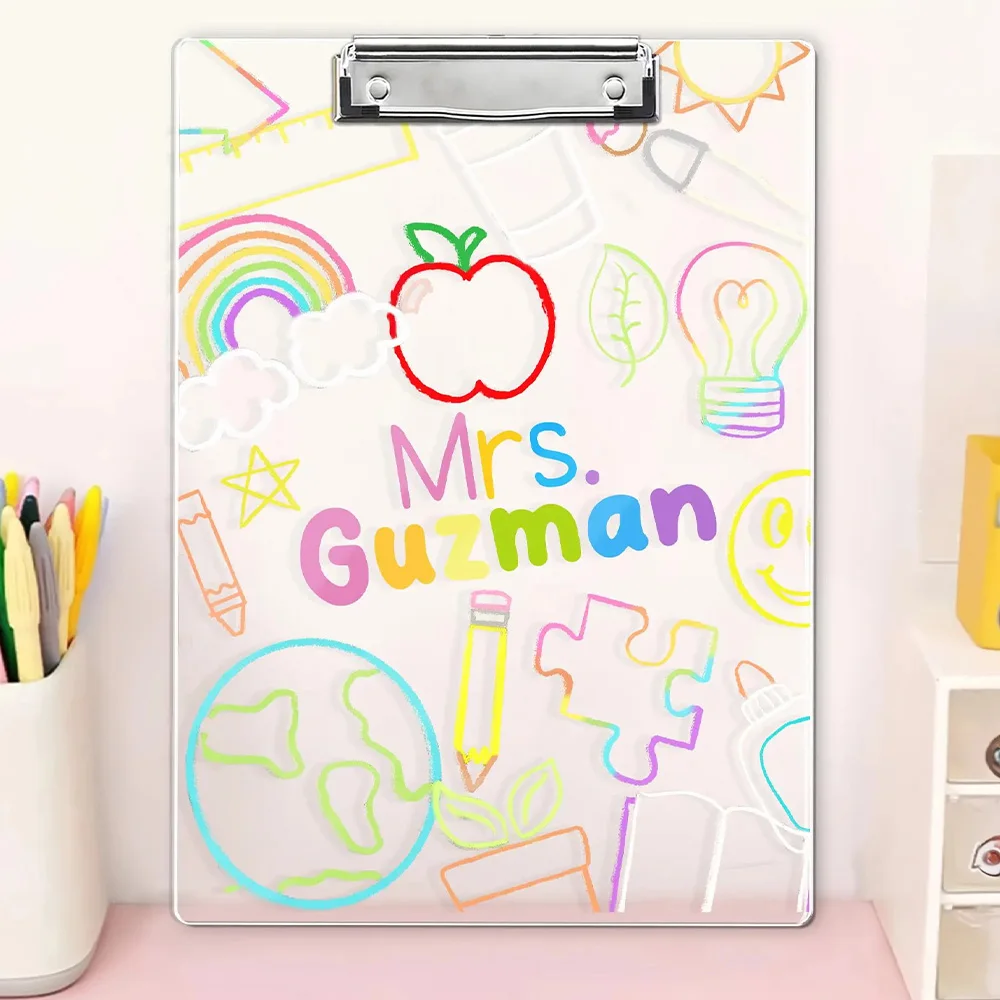 1 قطعة مجلد مخصص-شخصية PMMA شفافة الكتابة على الجدران نمط الليزر محفورة اسم ووظيفي مخصص هدايا فريدة يوميا