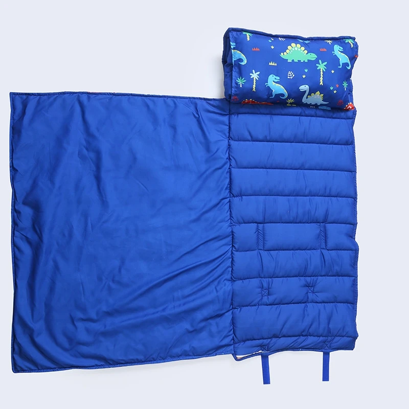 Nap Mat with Pillow and Fleece Blanket Travel Cot, Super Soft & Skin Friendly Kids Sleeping Mats Sleeping Bag for Preschool